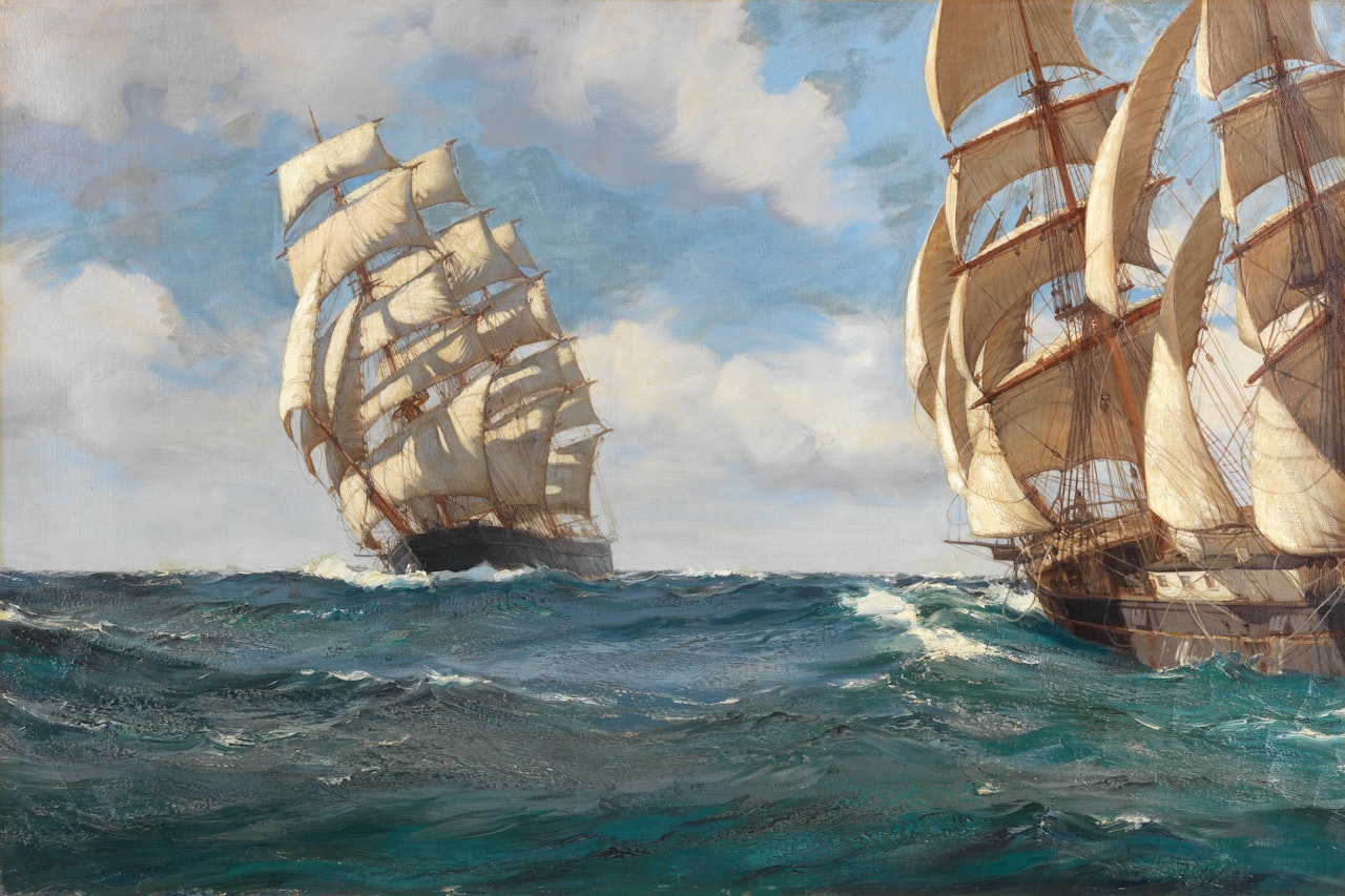 Passing ships by Montague Dawson