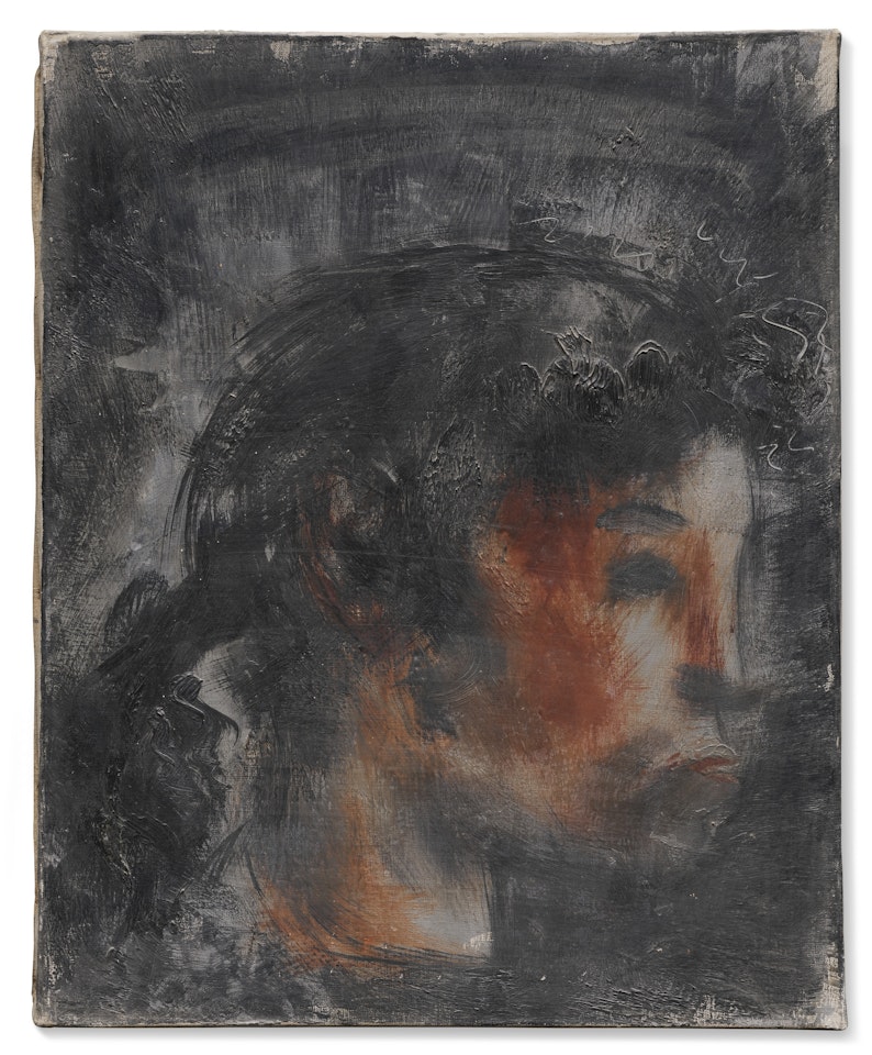 Jeune femme de profil by Jean Fautrier