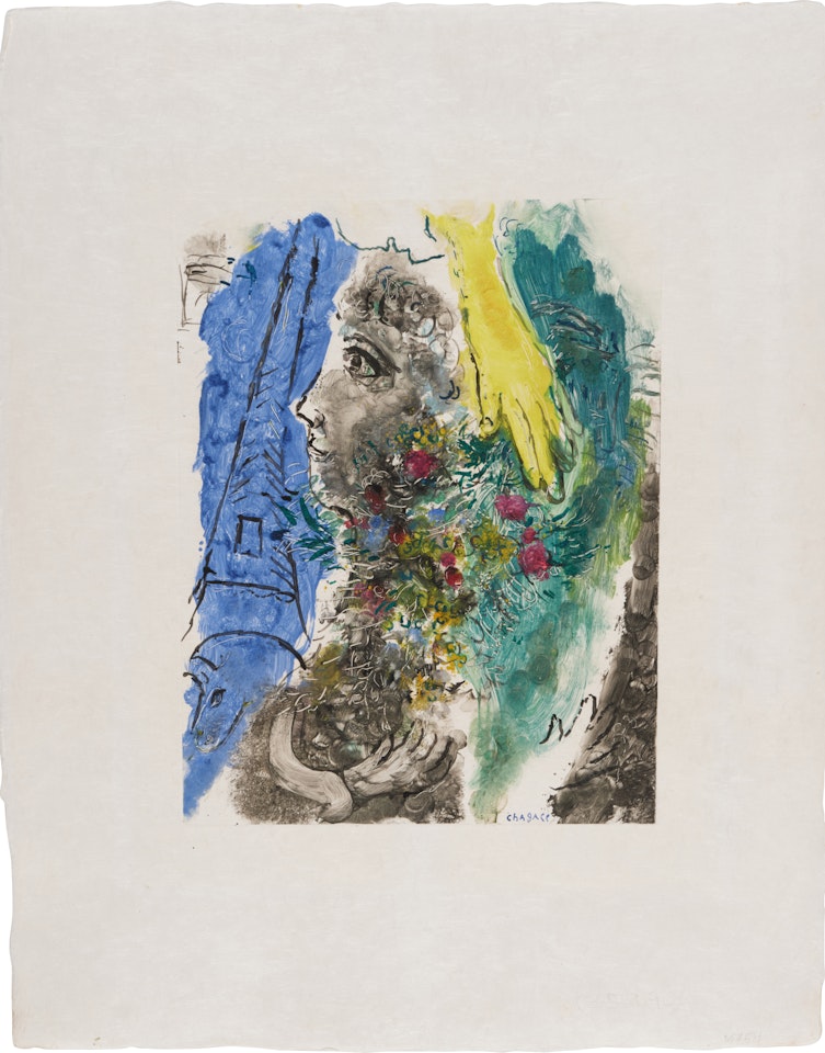 Profil à la main jaune by Marc Chagall