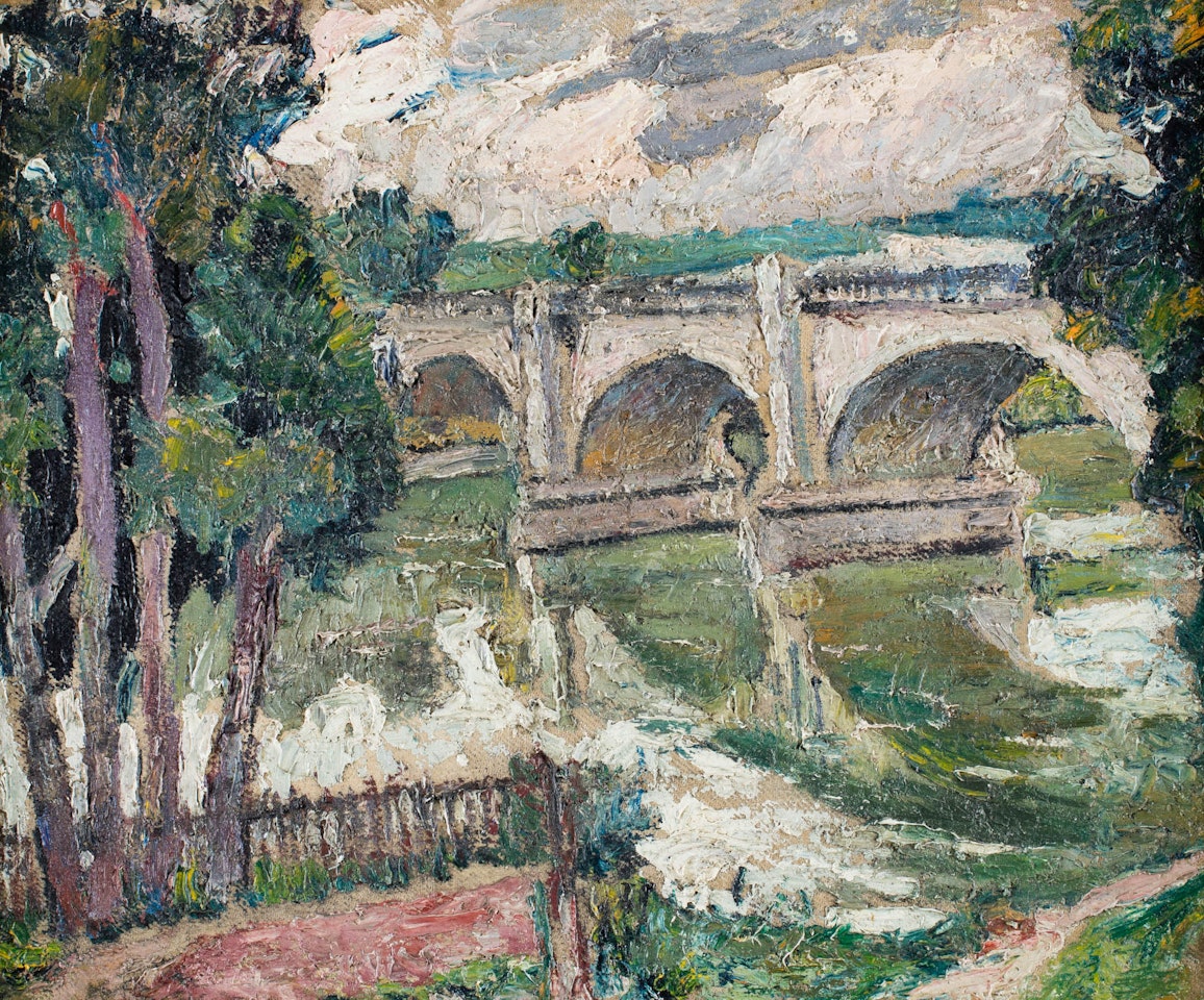 LANDSCAPE WITH A BRIDGE, OK by Mela Muter