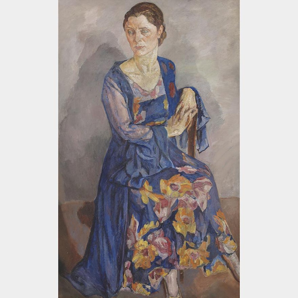 PORTRAIT OF A LADY IN AN EVENING DRESS by Mela Muter