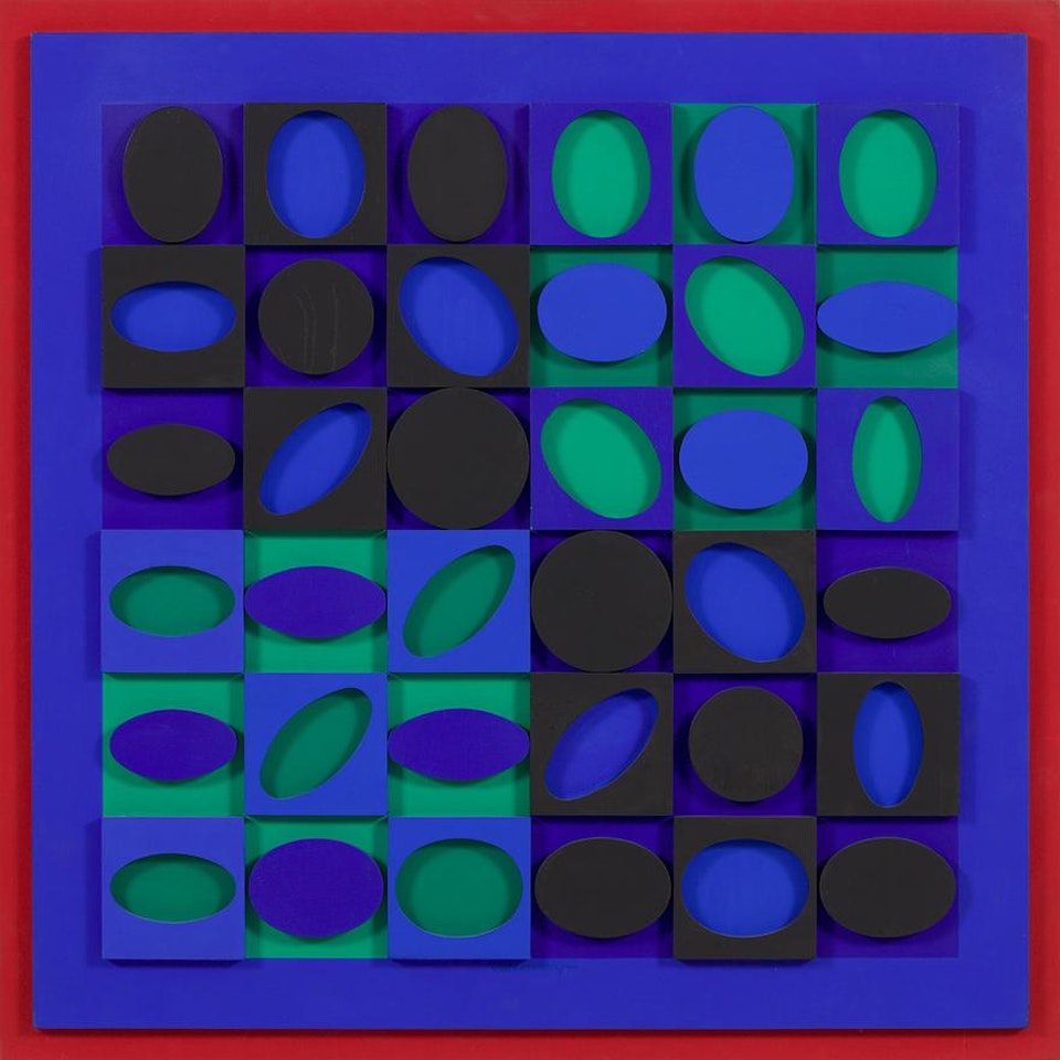 NOIR-VERT-BLEU by Victor Vasarely
