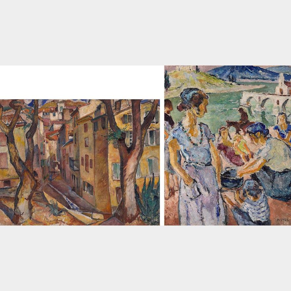 STREET/GYPSIES ON THE BANK OF THE RHONE by Mela Muter