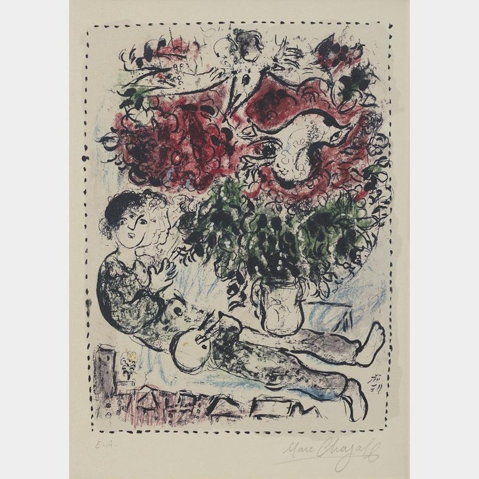 THE PAINTER"S BOUQUET by Marc Chagall