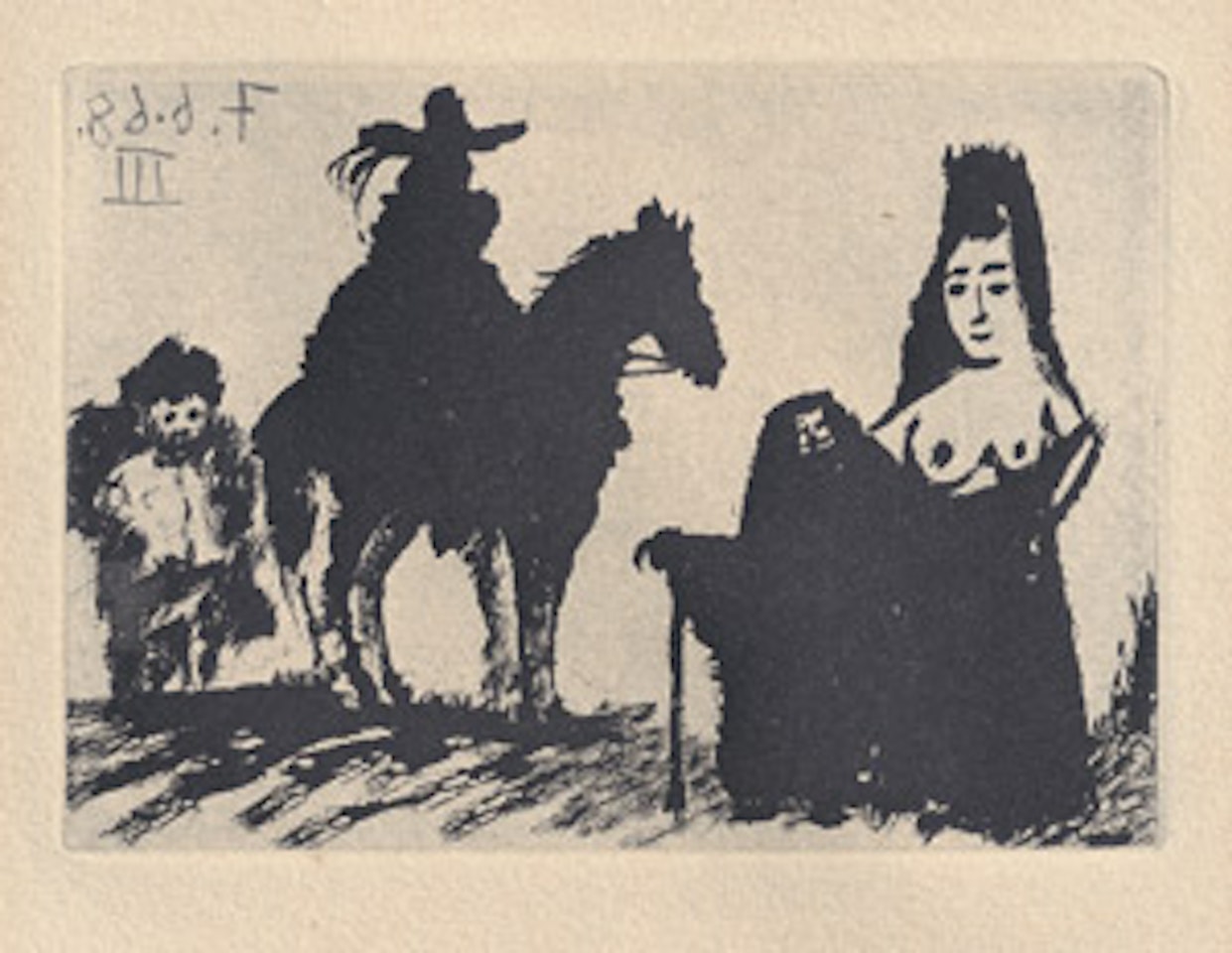 Cavalier et son valet, Célestine et Maja by Pablo Picasso