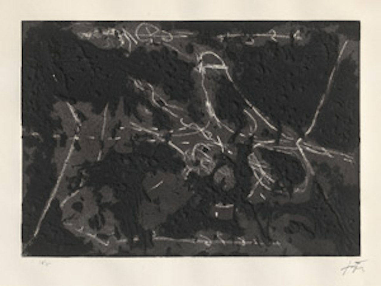 Material and graffiti by Antoni Tapies
