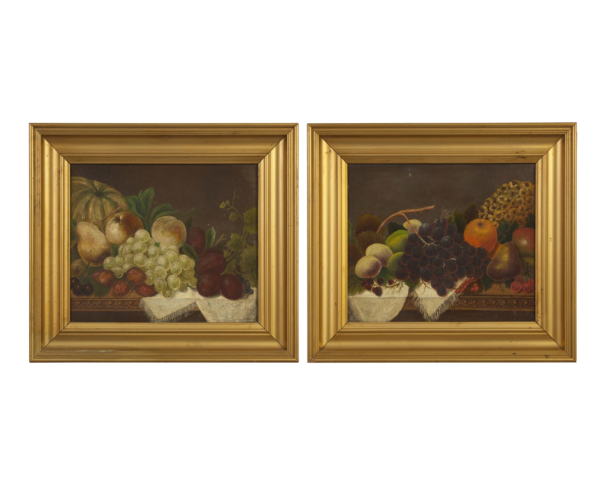 A Pair: Still Lifes with Fruit by English School