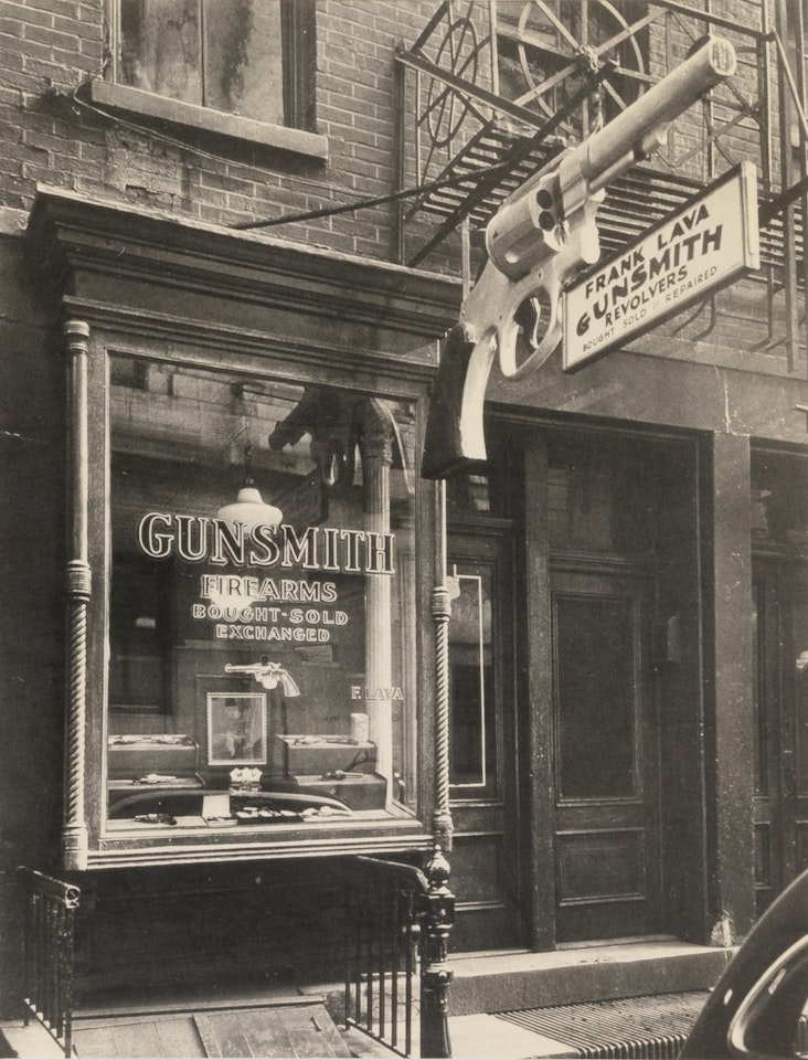Gunsmith, 6 Central Market Place, Manhattan by Berenice Abbott