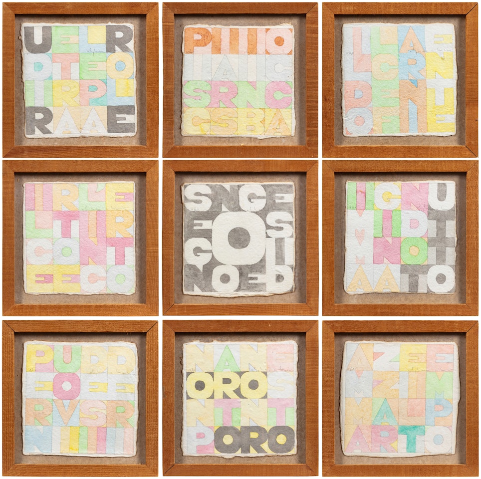 Nove quadrati by Alighiero Boetti