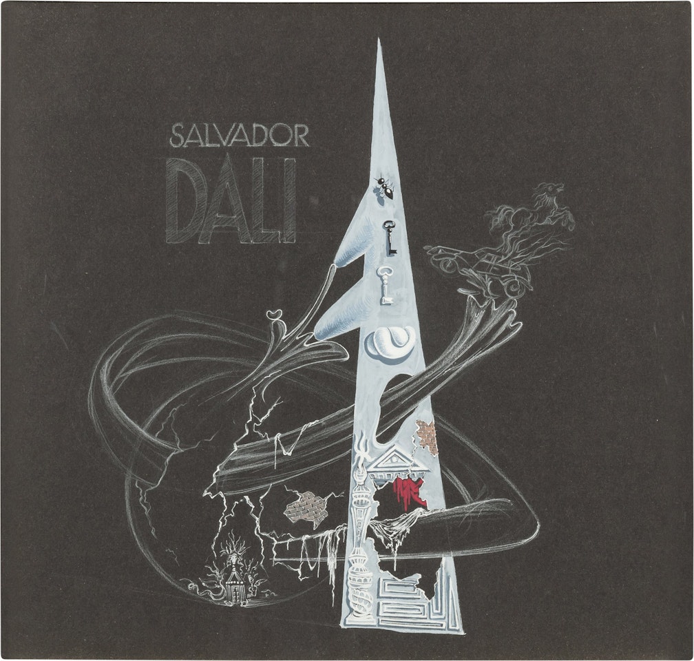 La Sphère attaque la pyramide by Salvador Dali
