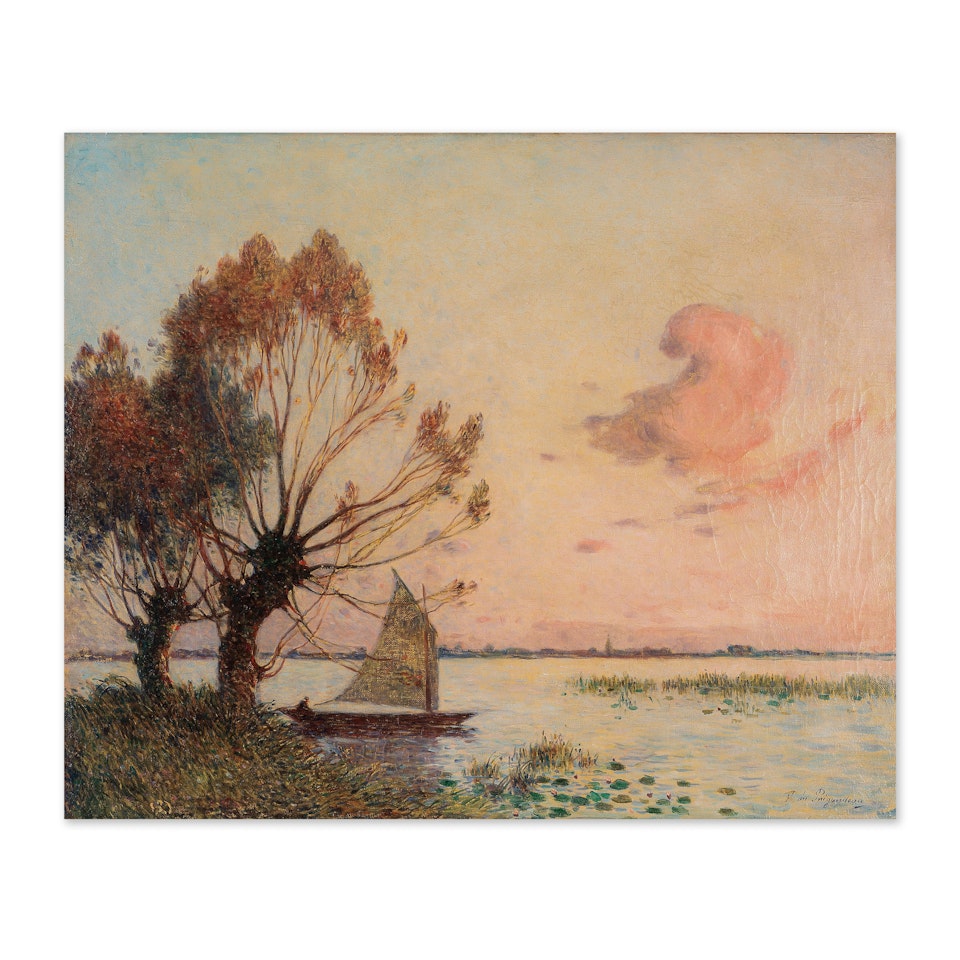 Voilier sur le marais de la Grande Brière by Ferdinand du Puigaudeau