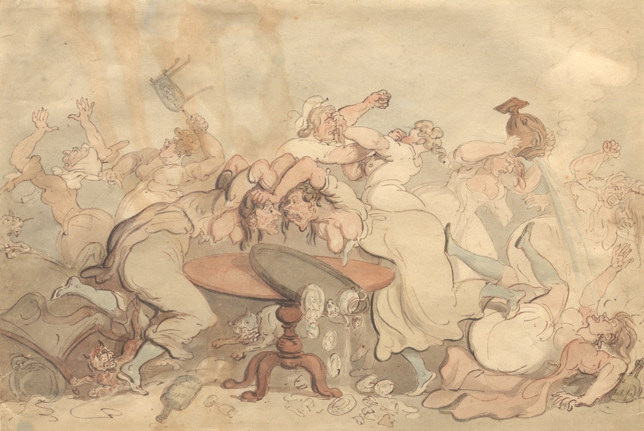 Breaking Up of the Blue Stocking Club by Thomas Rowlandson