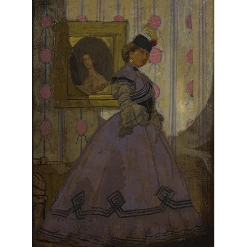 portrait of Hilda Spong as Imogen Parrott in Trelawney of the Wells by Walter Richard Sickert