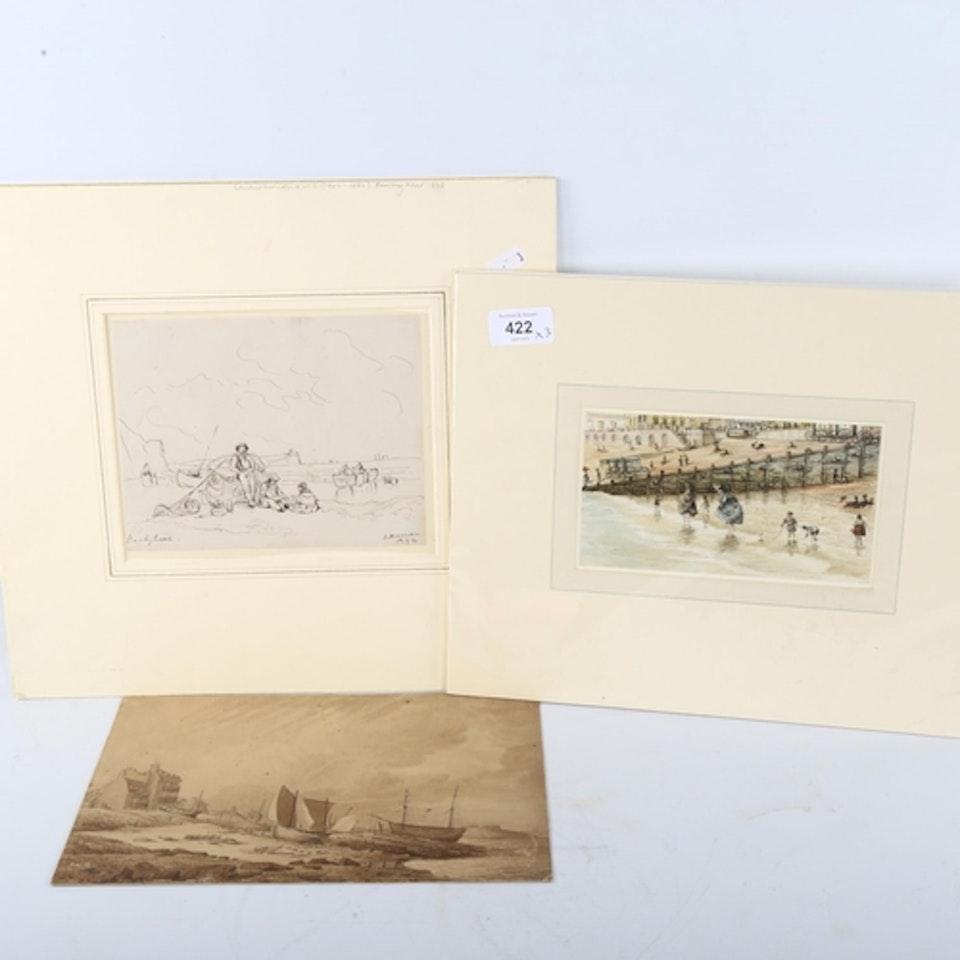 Brighton beach scene by Edward Duncan