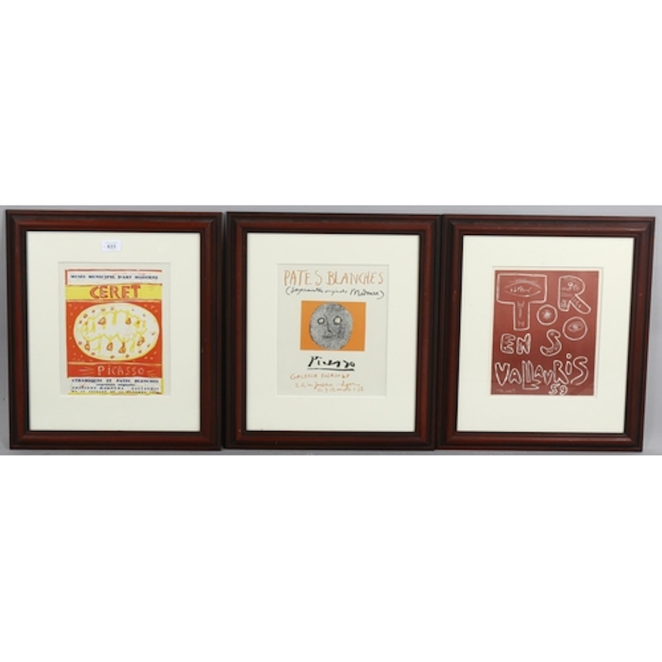 3 original lithographs by Pablo Picasso