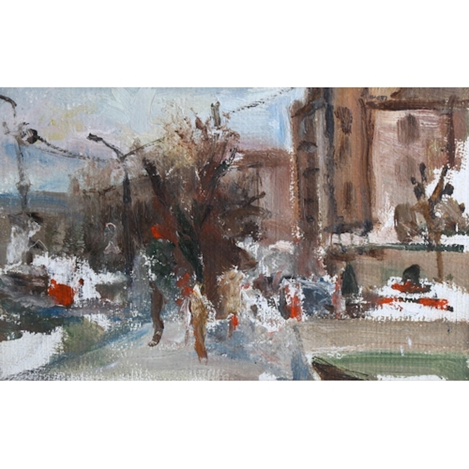 Impressionist street scene by Russian School