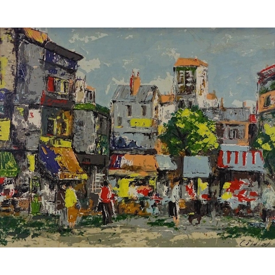 street scene by French School