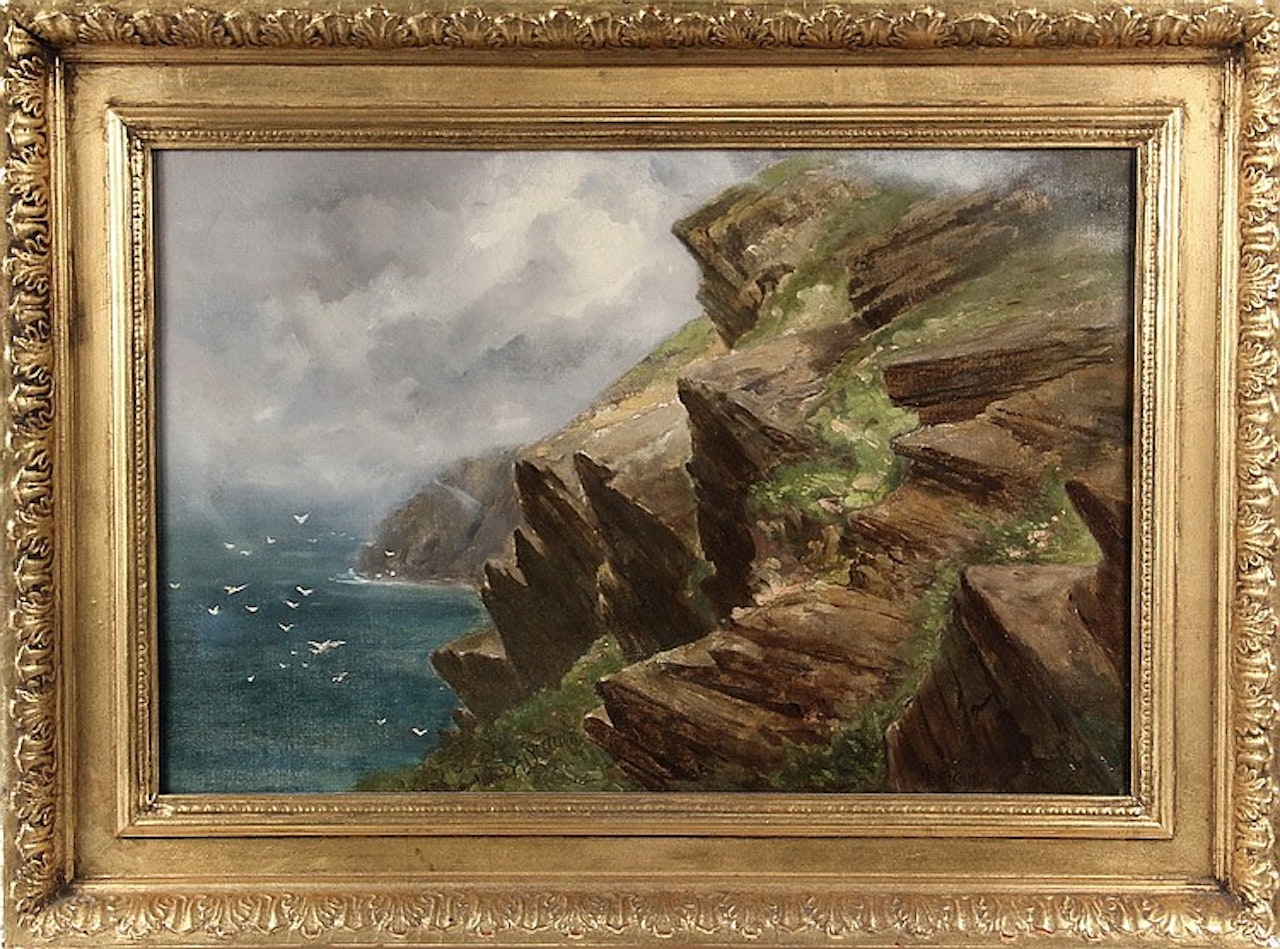 "Below Burnt Head, Monhegan Island, Maine" by Alfred Thompson Bricher