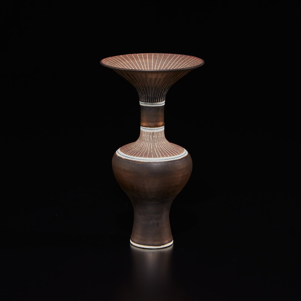Vase with flaring lip by Lucie Rie