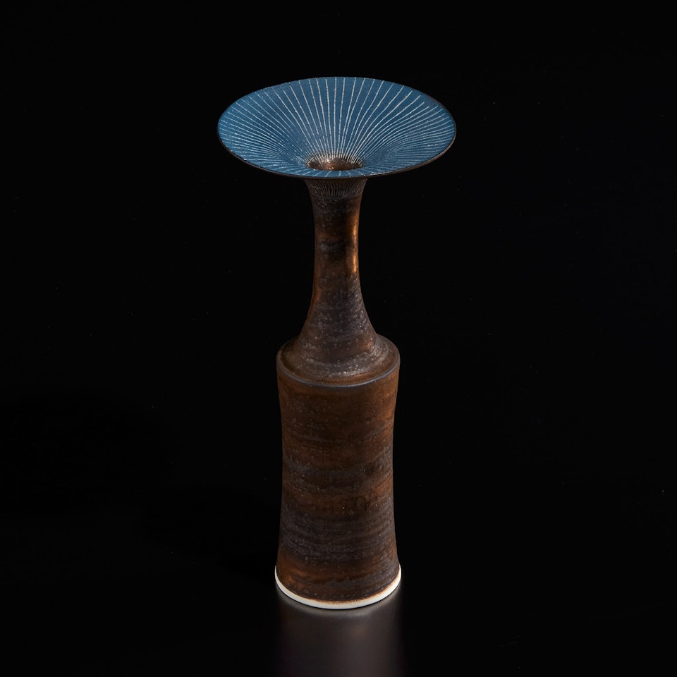 Vase with flaring lip by Lucie Rie