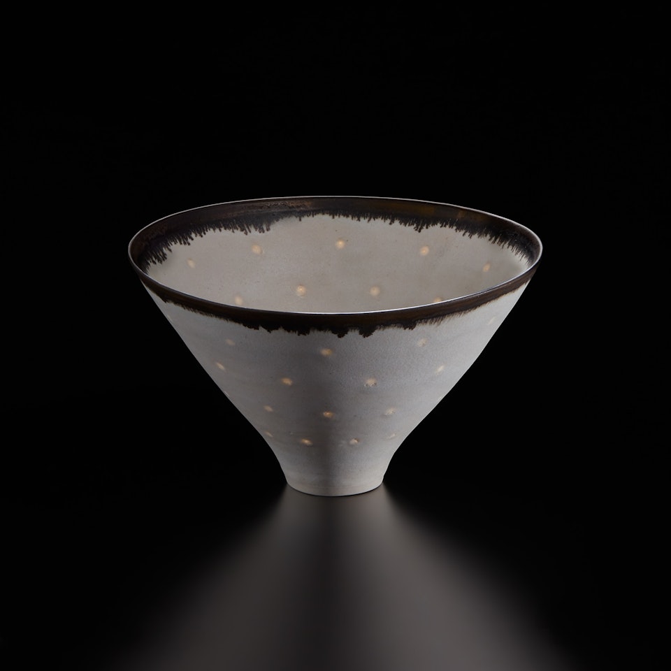 Large conical "Rice" bowl by Lucie Rie