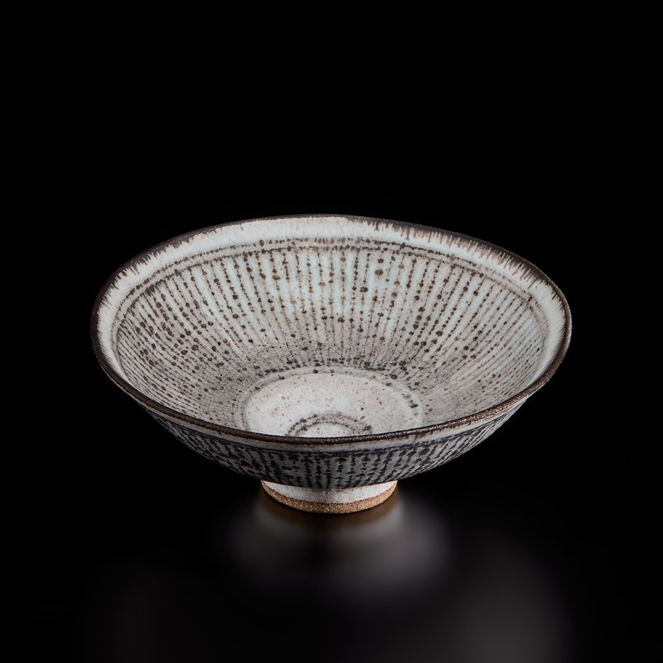"New Knitted" footed bowl by Lucie Rie