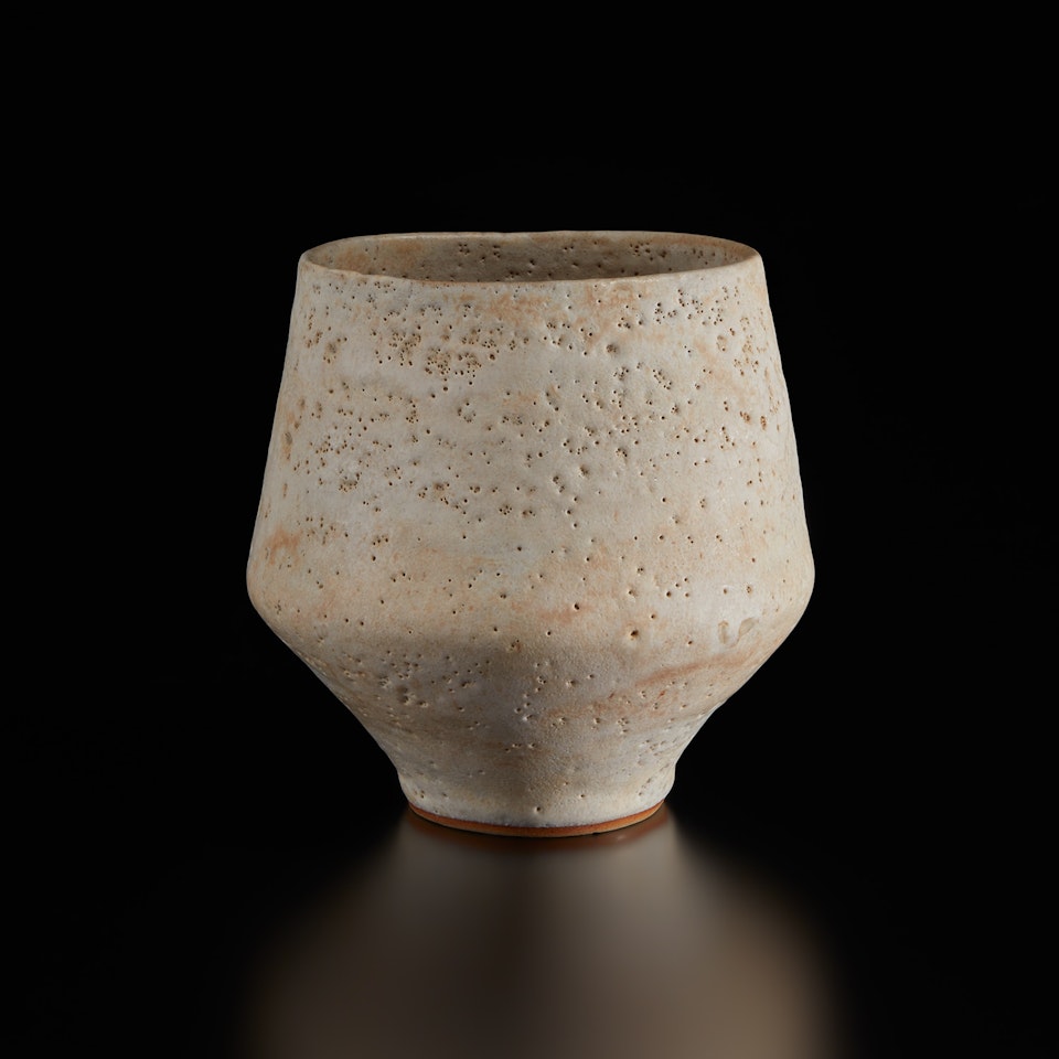 Pot with oval lip by Lucie Rie