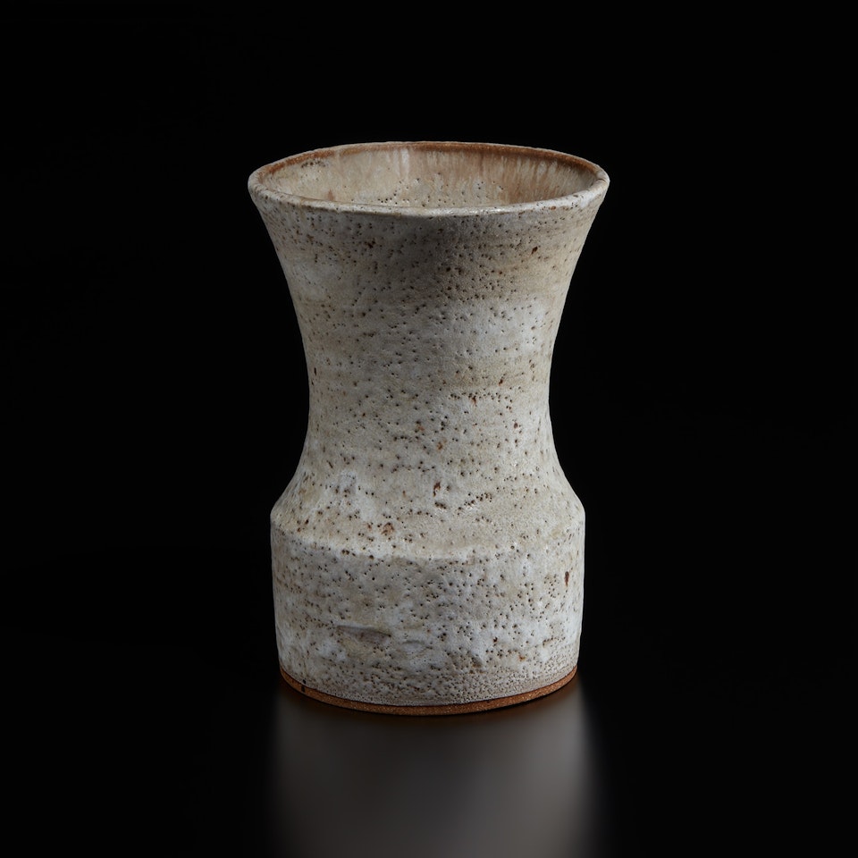 Vase with oval lip by Lucie Rie