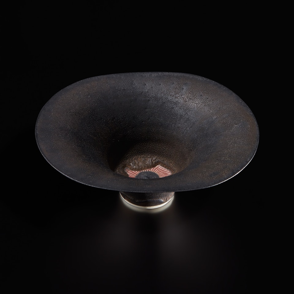 Flaring bowl with cut lip by Lucie Rie