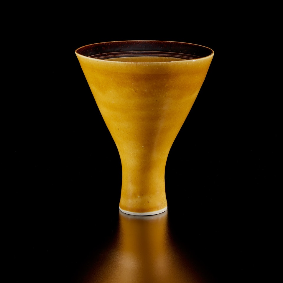 Conical footed vase by Lucie Rie
