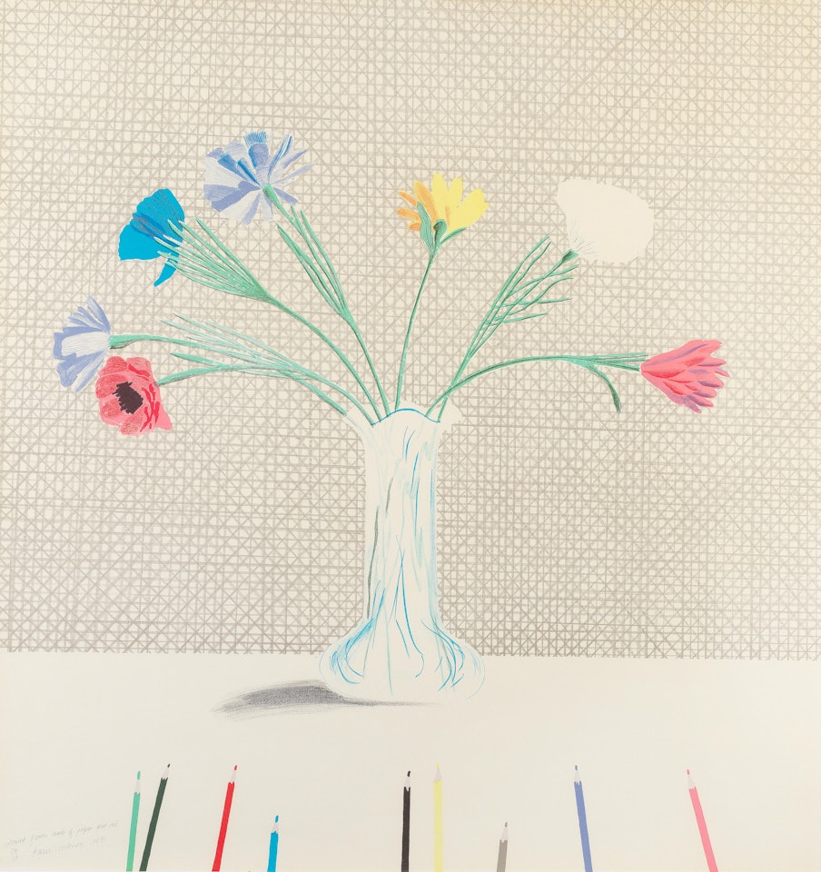 Coloured Flowers Made of Paper and Ink (Scottish Arts Council 119; M.C.A. Tokyo 113) by David Hockney
