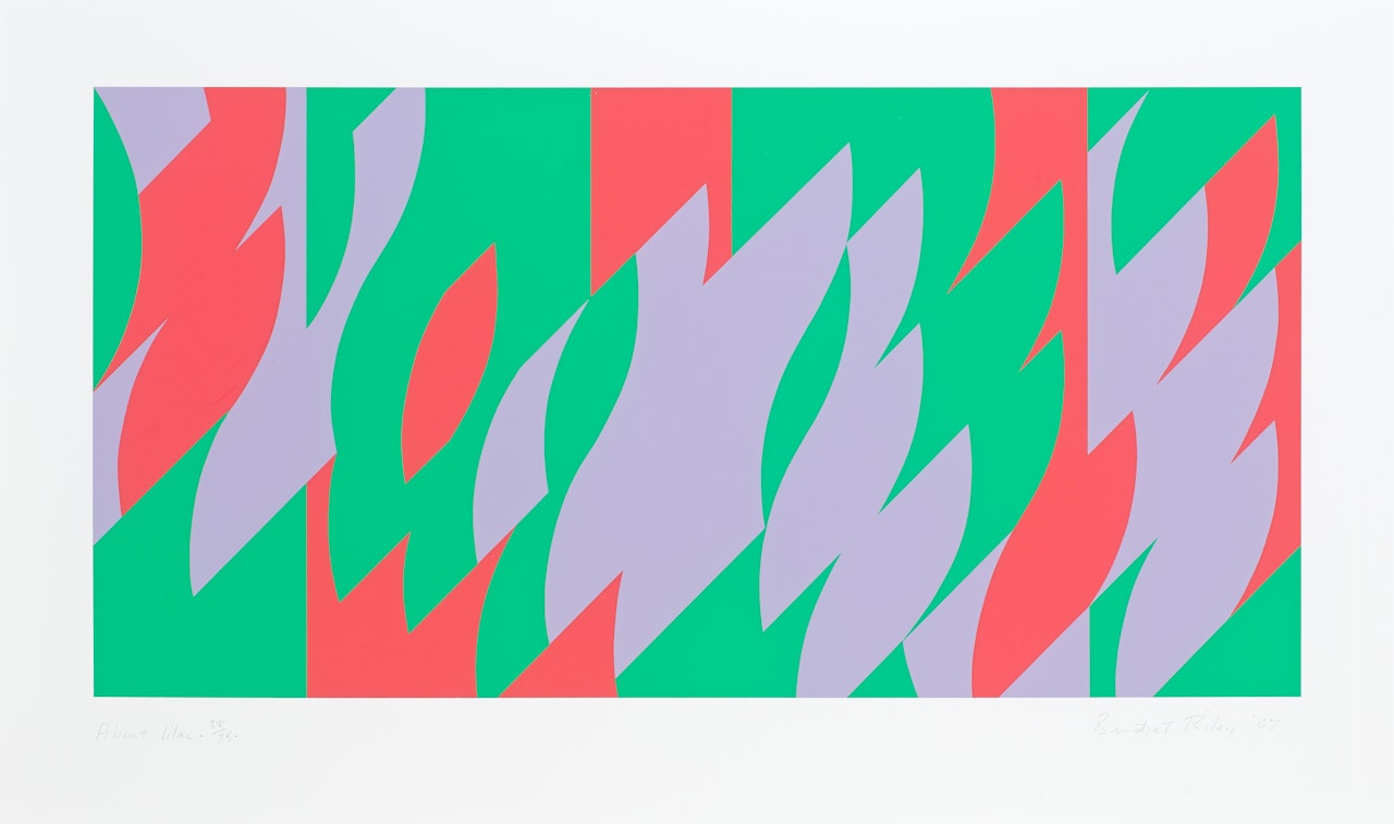 About Lilac (Tommasini & Gubay 65) by Bridget Riley