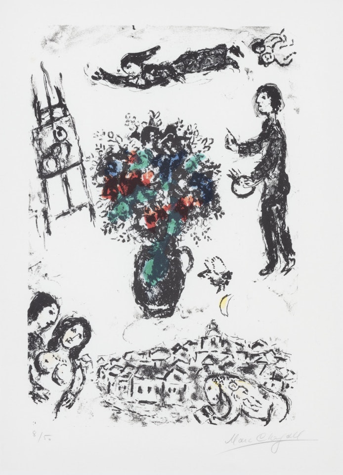 Bouquet Over the Town by Marc Chagall