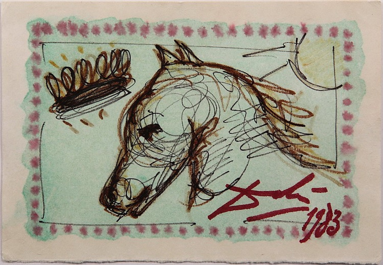 Horse head with approaching crown by Salvador Dali