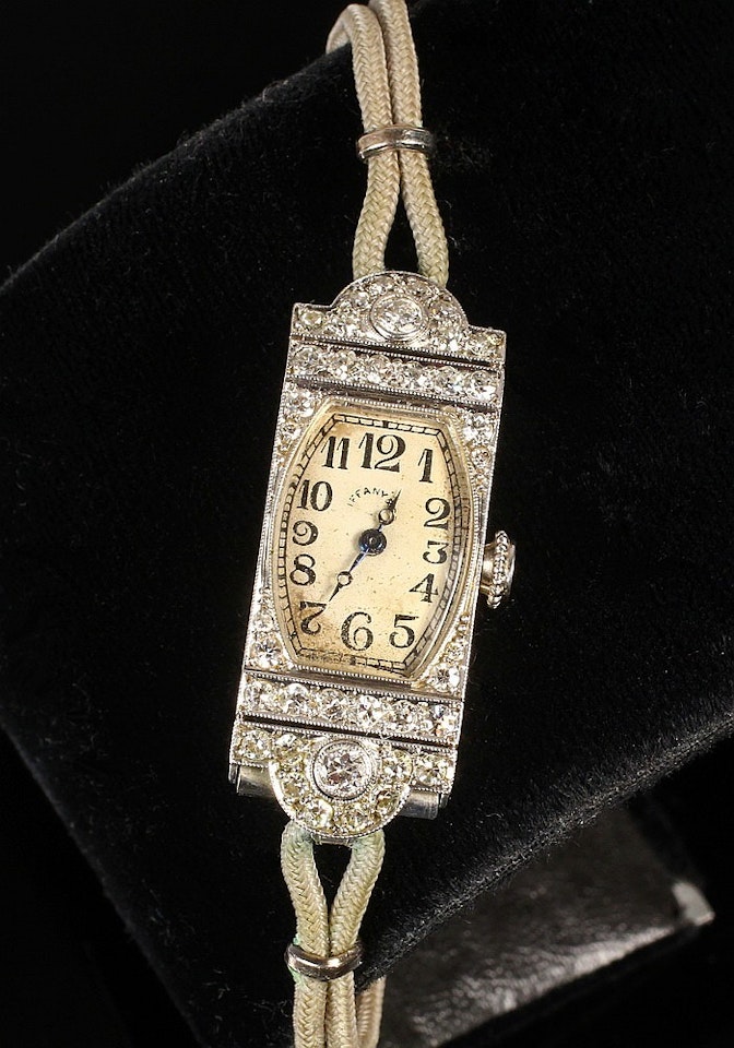 LADY"S WRISTWATCH - Platinum and Diamond Wristwatch by Unknown Jewelry Maker
