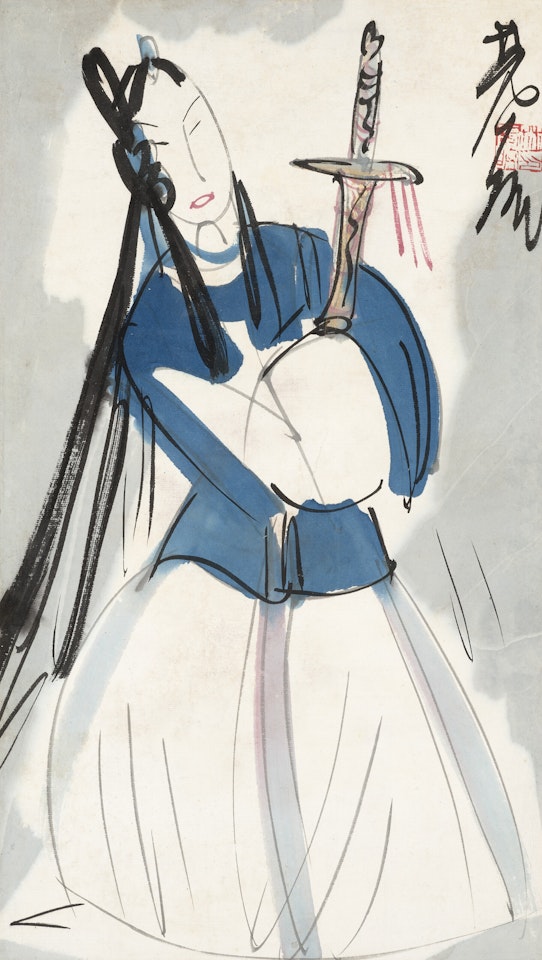 Chanteuse d"opéra by Lin Fengmian