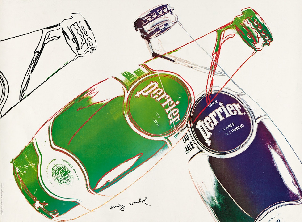 Perrier (White). by Andy Warhol