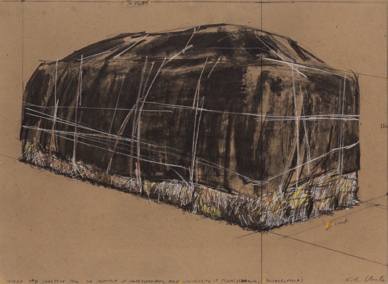 Packed Hay, Project for the Institute of Contemporary Art, Philadelphia. by Christo