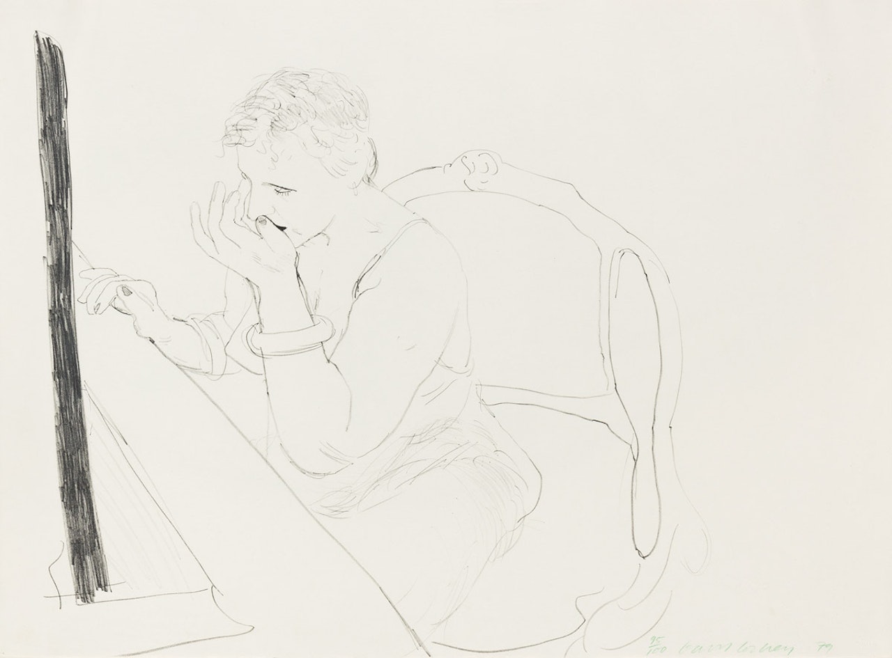 Celia Adjusting her Eyelash by David Hockney