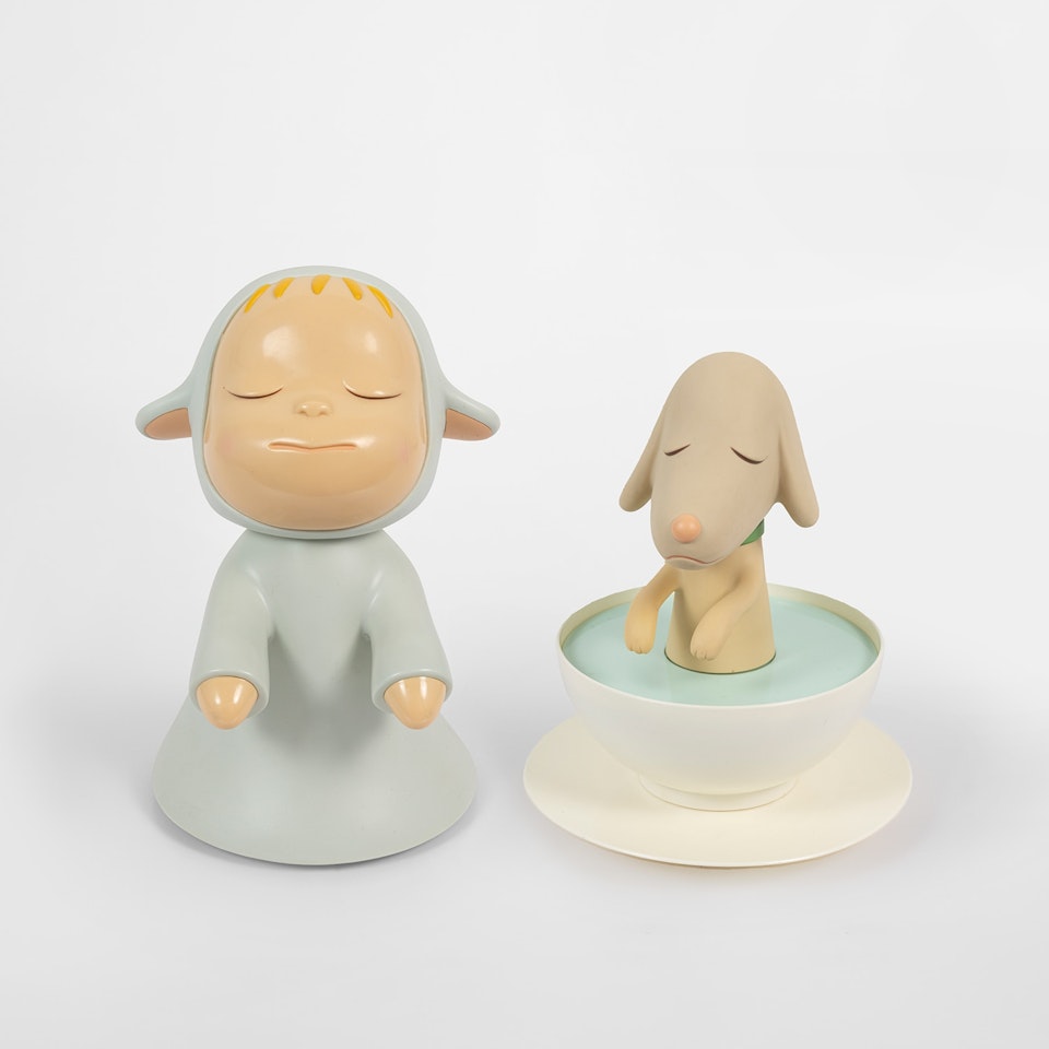 Little Wanderer; and PupCup by Yoshitomo Nara