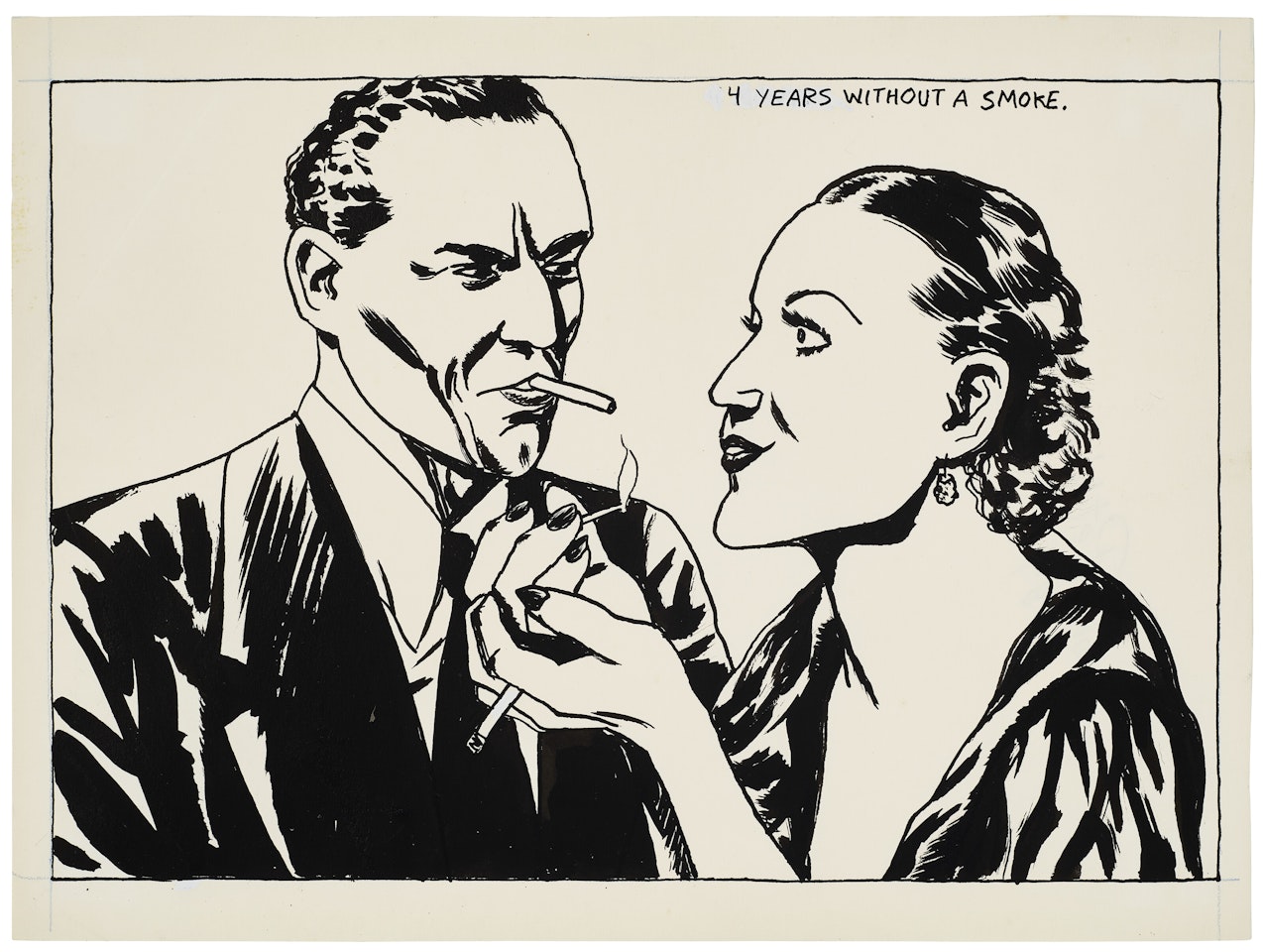No title (4 years without...) by Raymond Pettibon