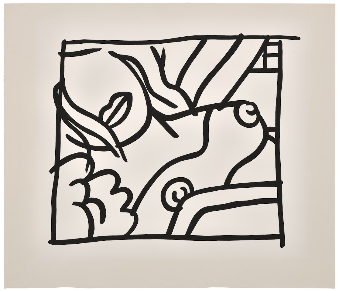 Bedroom Blonde Doodle (Black) by Tom Wesselmann