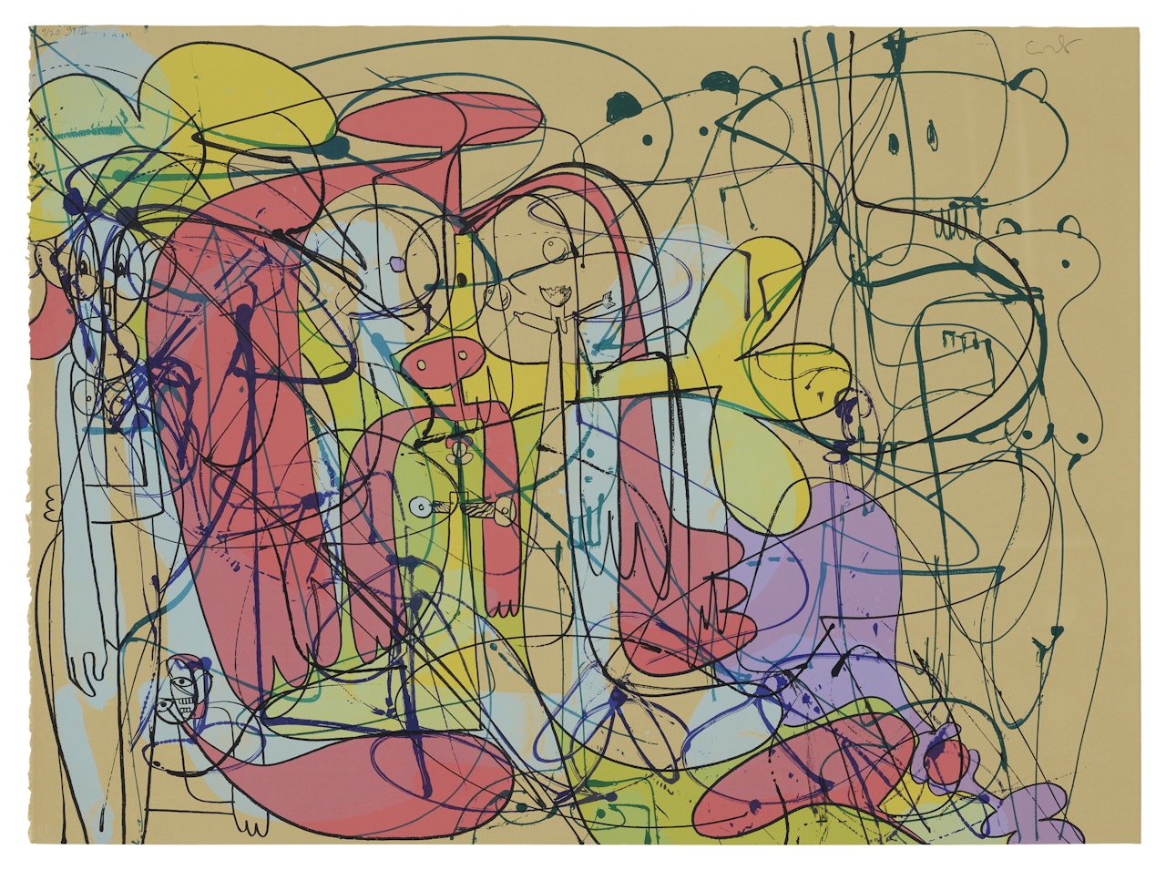 Reclining Nude Forms (State II) by George Condo