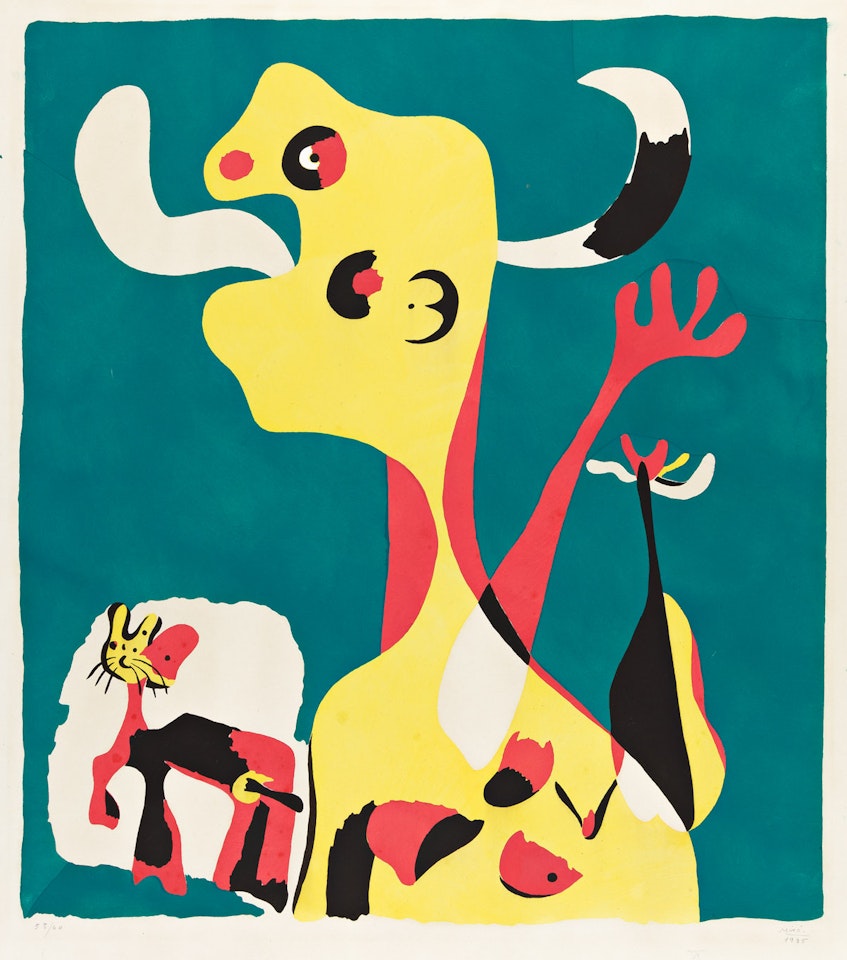 Femme et Chien devant la Lune by Joan Miró