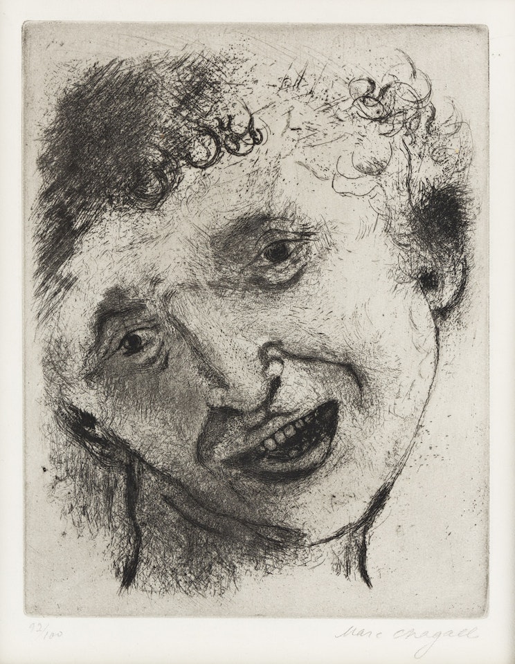 Selbstbildnis mit lachendem Gesicht by Marc Chagall