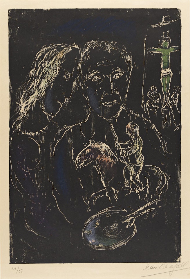 Le Peintre sur Fond noir by Marc Chagall