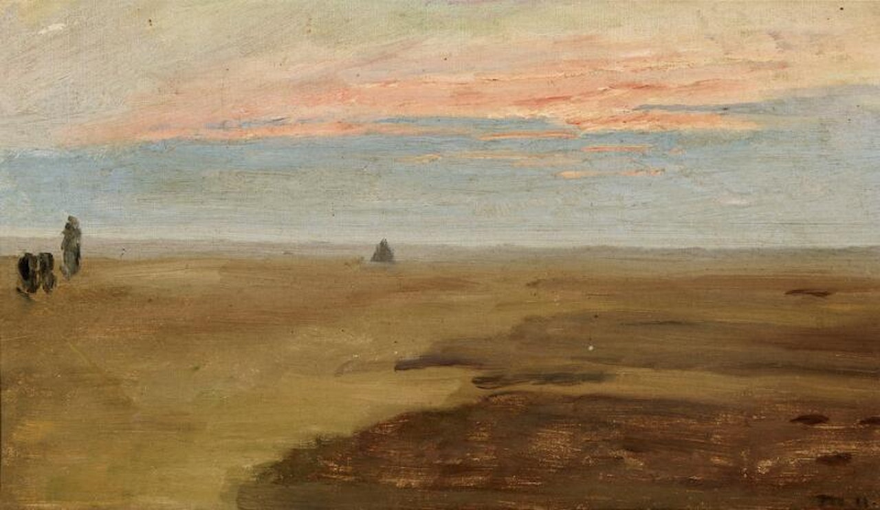 A red sky over the moor by Michael Ancher
