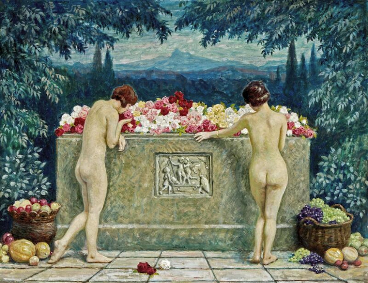 “Ved Sarkophagen”. At the sarcophagus by Paul Fischer