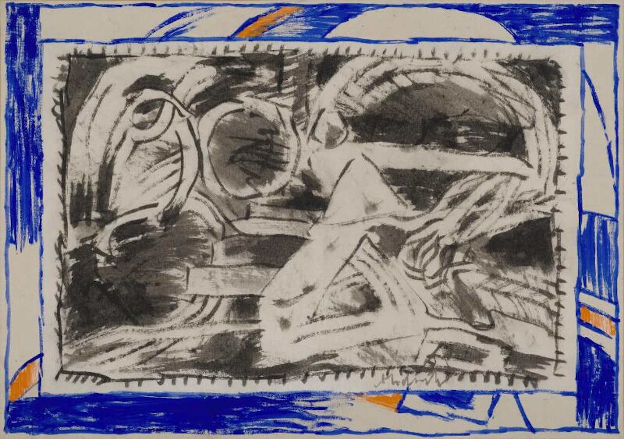 “Sur le terrain” (On the ground) by Pierre Alechinsky