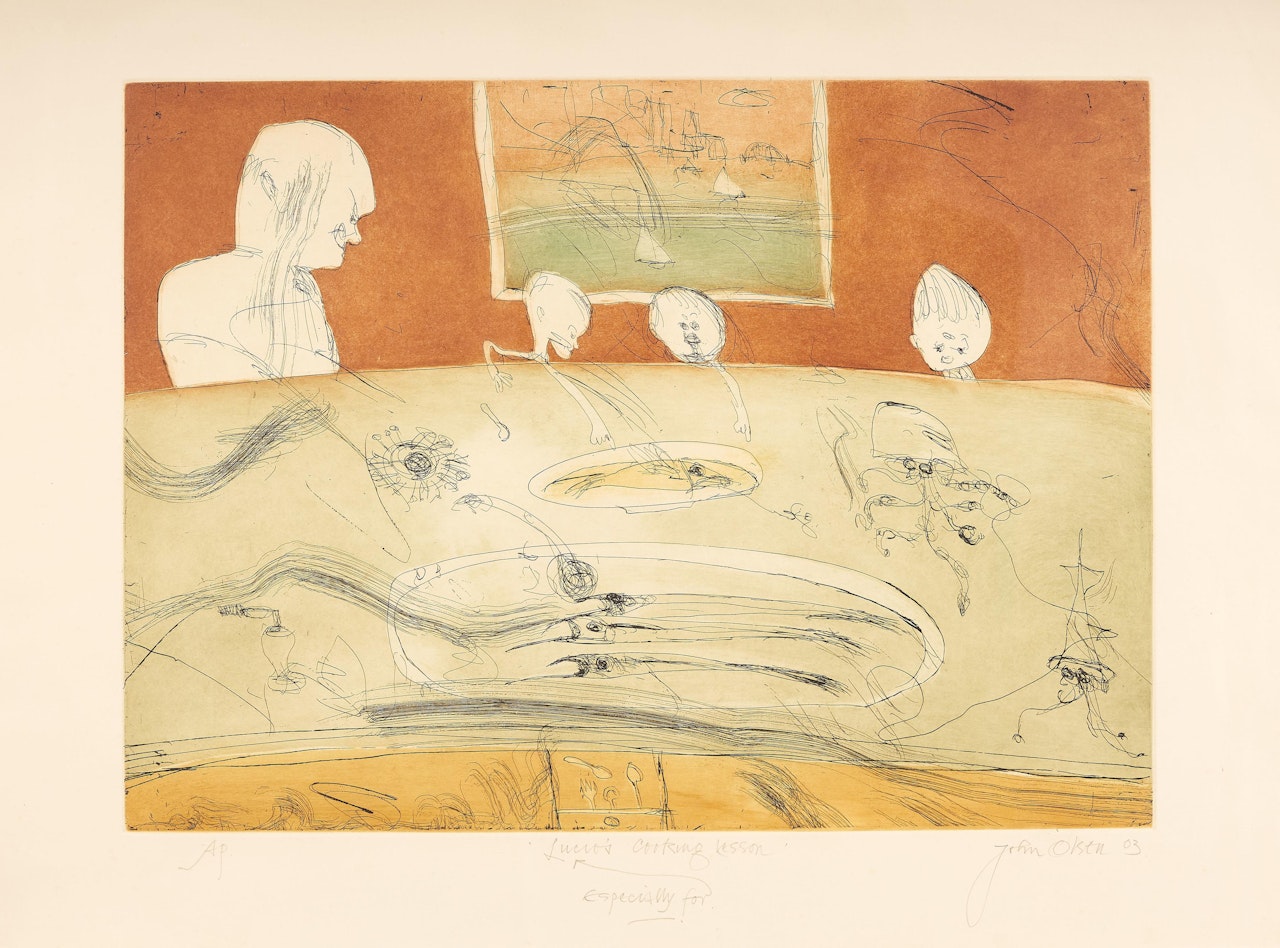 Lucio"s Cooking Lesson by John Olsen